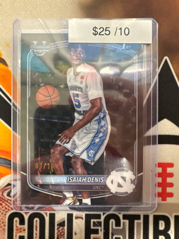 2025-26 Topps Bowman Basketball Isaiah Denis 1st Bowman Black Geometric /10