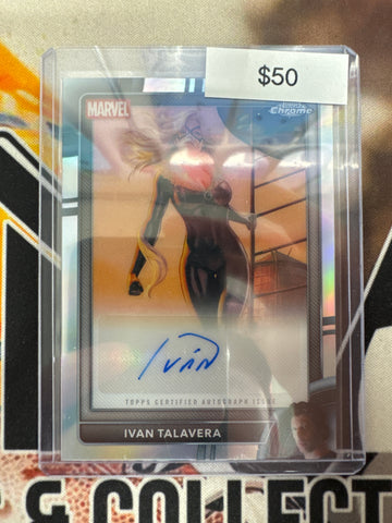 2026 Topps Chrome Marvel Ivan Talavera Authentic Marvel Comic Book Artist Autograph The Amazing Spider-Man #56 (Variant) Refractor