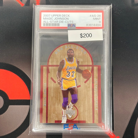 2007 NBA Magic Johnson Upper Deck All-Star Die-Cuts PSA 9