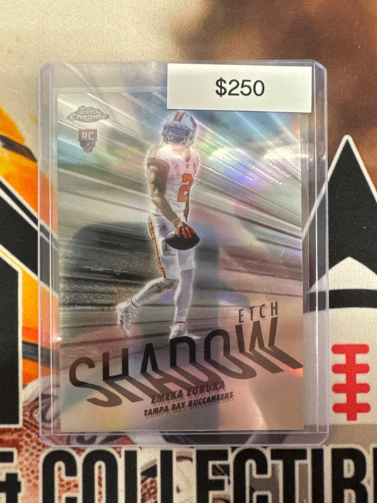 2025 Topps Chrome NFL Emeka Egbuka Rookie Shadow Etch SP