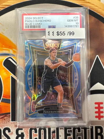 2024 Panini Select NBA Paolo Banchero Rookie Blue Camo /99 PSA 10