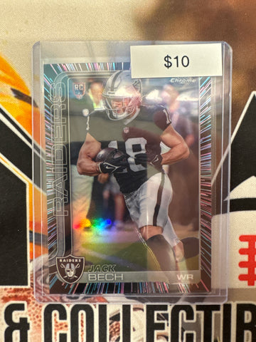 2025 Topps Chrome NFL Jack Bech Rookie Neon Pulse Refractor
