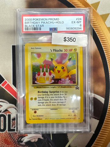 Pokémon Birthday Pikachu Holo Promo 24 PSA 6 Black Star