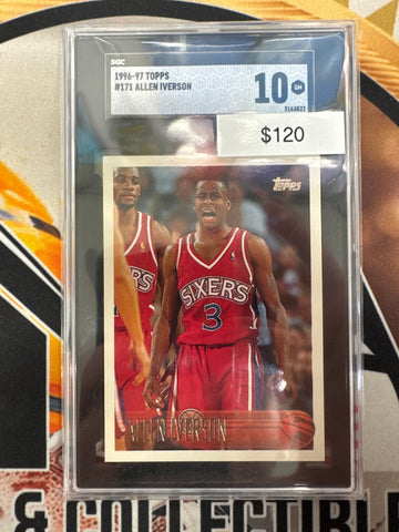 1996-97 Topps NBA Allen Iverson Rookie SGC 10