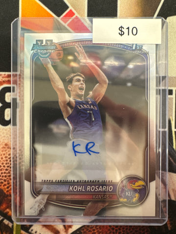 2025-26 Topps Bowman Basketball Kohl Rosario 1st Bowman Base Autograph