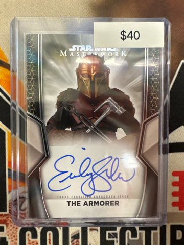 2025 Topps Star Wars Masterwork Emily Swallow As The Armorer Autograph