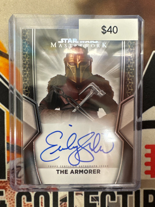 2025 Topps Star Wars Masterwork Emily Swallow As The Armorer Autograph