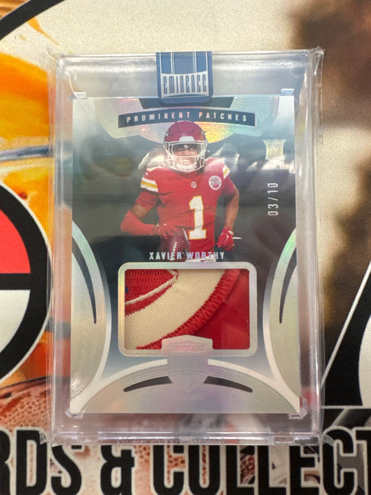 2024 Panini Eminence Football Xavier Worthy Rookie Prominent Patches /10