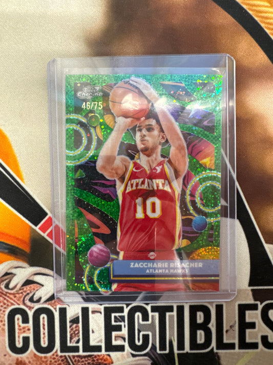 2026 Topps Chrome Cosmic NBA Zaccharie Risacher Green Cosmic Dust /75