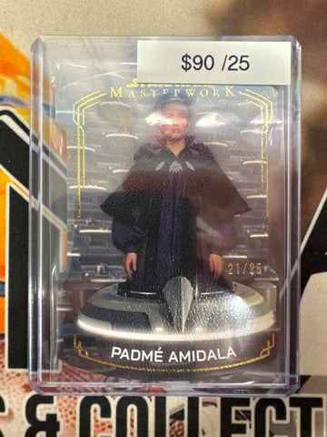 2025 Topps Star Wars Masterwork Padmé Amidala Die-Cut Canvas Refractor /25