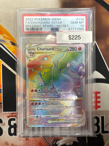 Pokémon Charizard VSTAR Brilliant Stars Secret 174/172 PSA 10