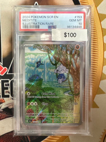 Pokémon Meditite Illustration Rare Stellar Crown 153/142 PSA 10