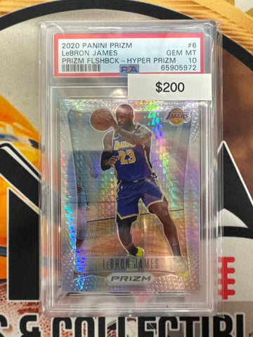 2020 Panini Prizm NBA LeBron James Prizm Flashback Hyper Prizm PSA 10