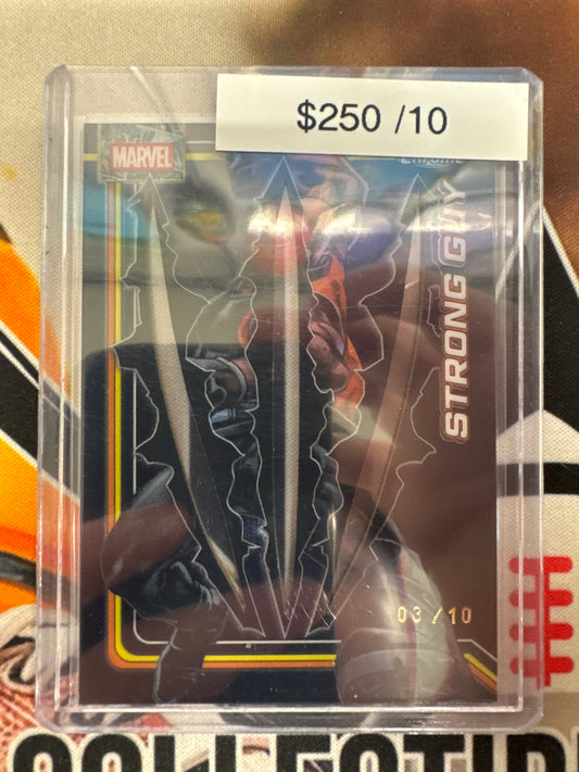 2026 Topps Chrome Marvel Strong Guy Clawed Chrome Black Refractor /10
