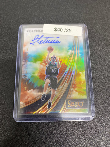 2023-24 NBA Select Peja Stojakovic Tie Dye In Flight Auto /25