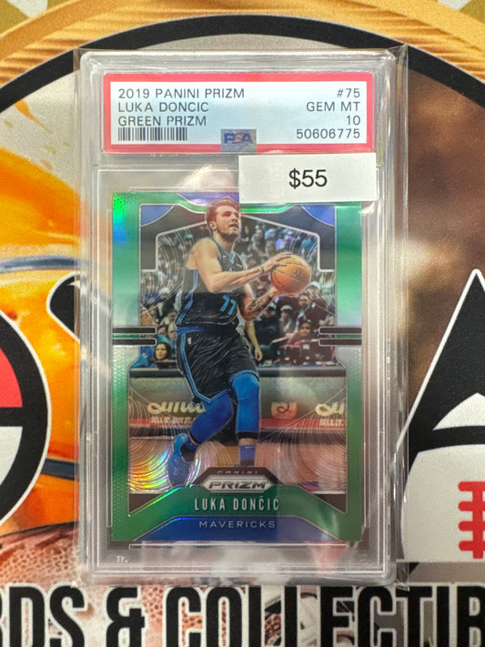2019 Panini Prizm NBA Luka Doncic Green Prizm PSA 10