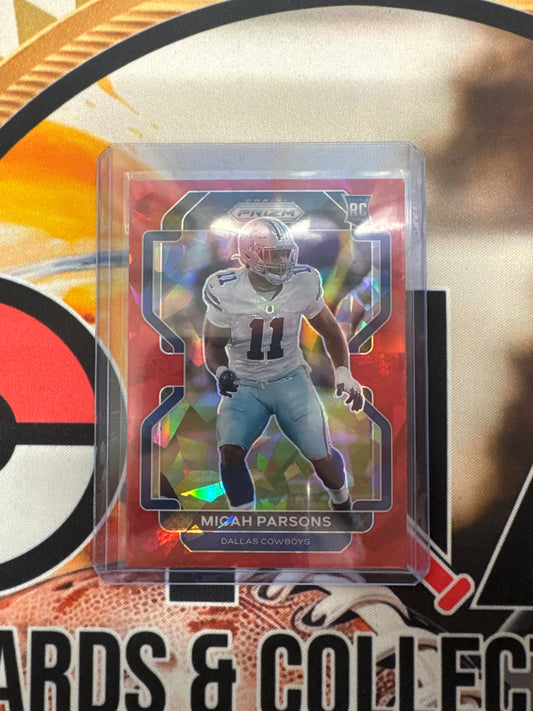 2021 Panini Prizm NFL Micah Parsons Rookie Red Cracked Ice