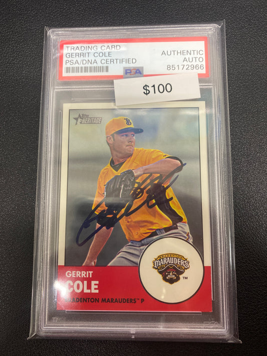 2012 Topps Heritage Minor League Gerrit Cole In Person Auto PSA Authentic