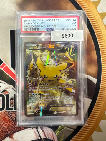 2016 Promo Red & Blue #XY124 Pikachu EX PSA 7