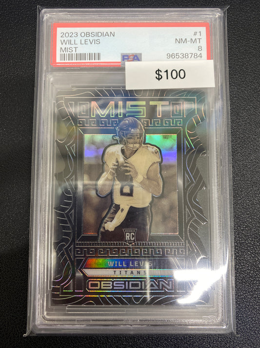 2023 Obsidian Will Levis Mist Rookie Die-Cut PSA 8