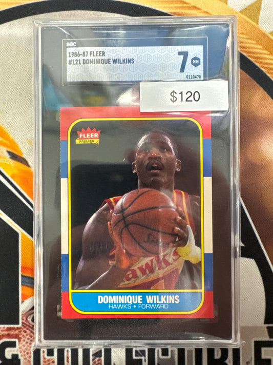 1986-87 Fleer Basketball Dominique Wilkins SGC 7