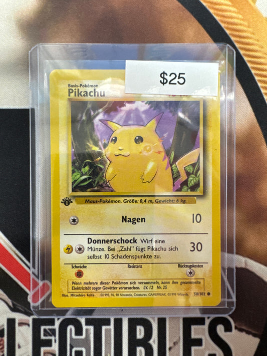 Pokémon Base Set Pikachu 58/102 1st Edition German NM