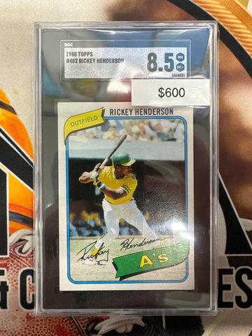 1980 Topps MLB Rickey Henderson Rookie SGC 8.5