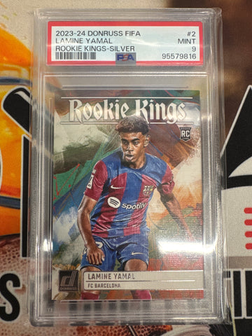 2023-24 Donruss FIFA Lamine Yamal Rookie Kings Silver PSA 9