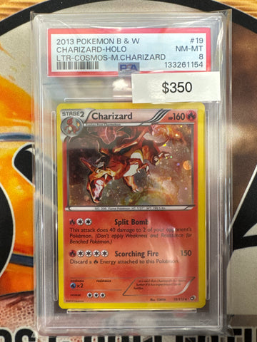 Pokémon Charizard (Legendary Treasures) 19/113 Holo Cosmos M.Charizard PSA 8