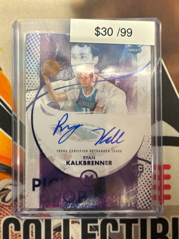 2026 Topps Motif NBA Ryan Kalkbrenner Rookie Pick & Pop Autograph Purple Refractor /99