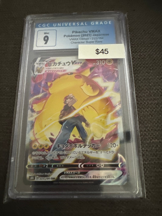 Pokemon Japanese Pikachu VMAX 223/184 CGC 9