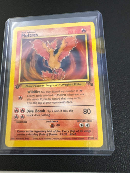 Pokémon 1st Edition Moltres Fossil 27/62