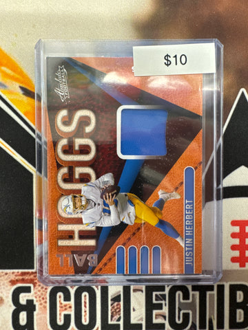 2021 Panini Absolute NFL Justin Herbert Ball Hoggs Relic