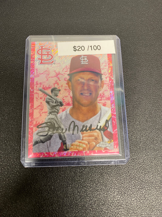 2023 MLB Topps Chrome Platinum Stan Musial Fuchsia Toile /100