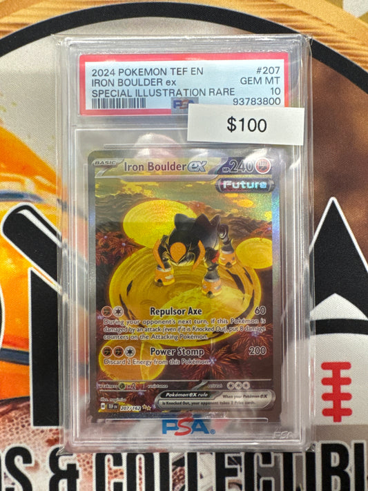 2024 Pokemon TEF EN Iron Boulder Ex 207/162 Special Illustration Rare. PSA 10