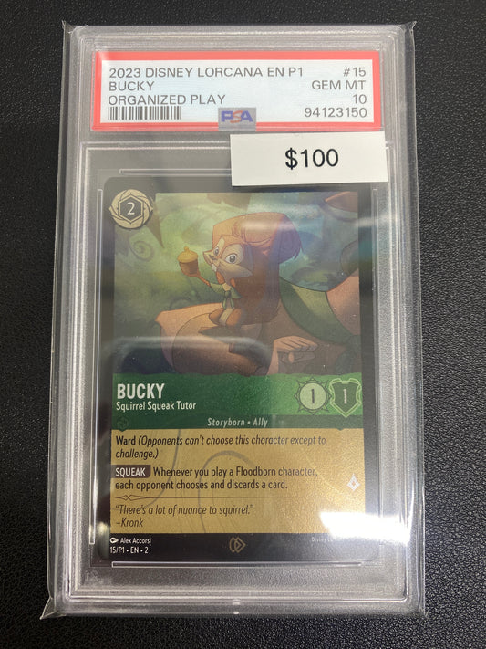 Disney Lorcana P1 Organized Play Bucky PSA 10