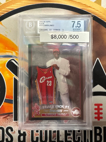 2003-04 Topps NBA LeBron James Draft Pick #1 Black Refractor /500 BGS 7.5