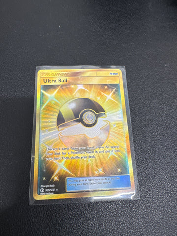 Pokemon Ultra Ball secret gold 161/149 sun and moon base set