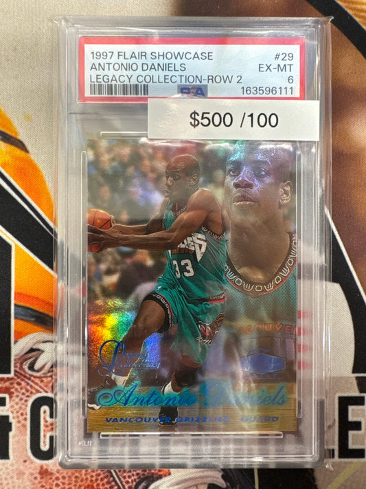 1997 Flair Showcase Basketball Antonio Daniels Legacy Collection Row 2 /100 PSA 6