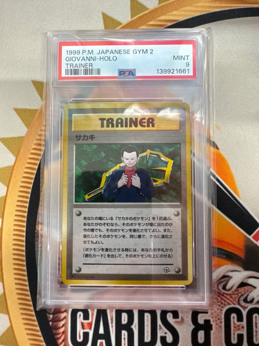 1999 Pokemon Japanese Gym 2 Giovanni Holo Trainer PSA 9