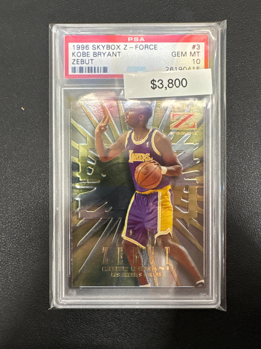 1996 Skybox Z-Force Kobe Bryant Zebut Rookie PSA 10