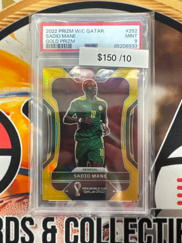 2022 Panini Prizm World Cup Sadio Mane Gold Prizm /10 PSA 9
