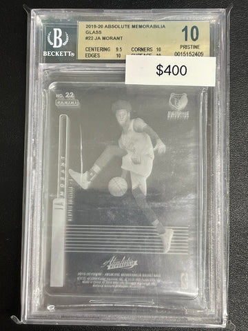 2019-20 Panini Absolute NBA Ja Morant Rookie Glass BGS 10