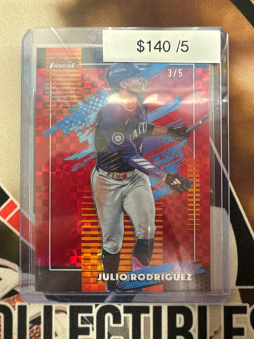 2026 Topps Finest MLB Julio Rodriguez Red Geometric Refractor /5