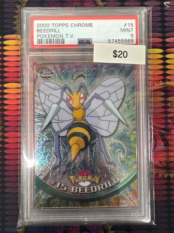 2000 Topps Chrome Pokémon Beedrill #15 PSA 9