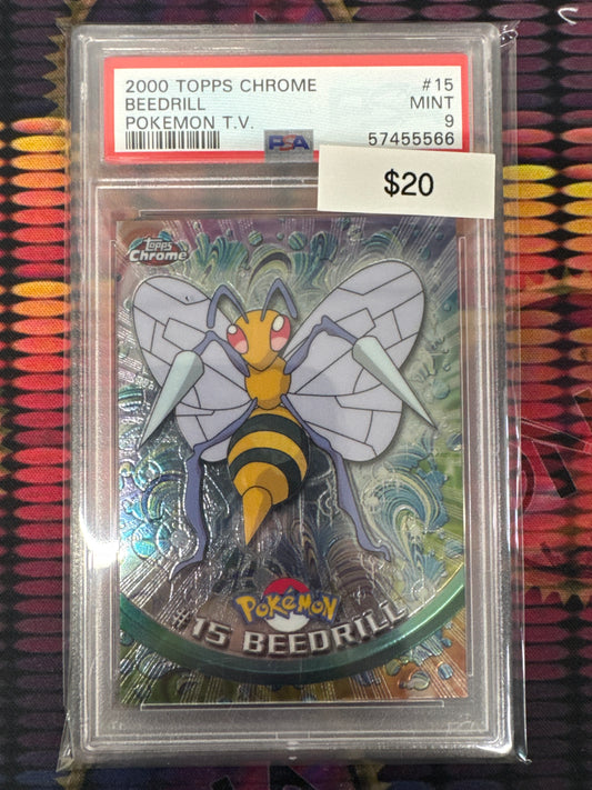 2000 Topps Chrome Pokémon Beedrill #15 PSA 9