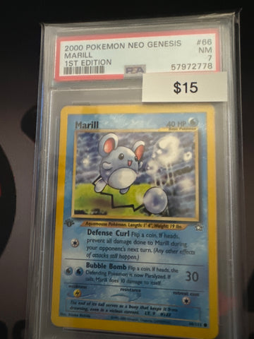 Pokemon Mario Neo Genesis 1st edition. 66/111 PSA 7