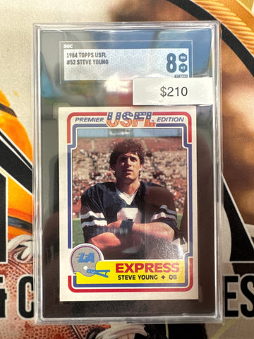 1984 Topps USFL Steve Young Rookie SGC 8