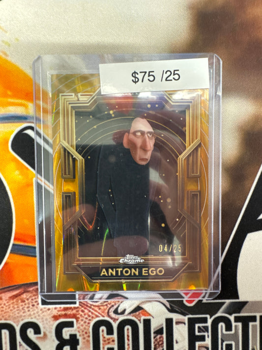 2025 Topps Disney Pixar Anton Ego Gold Raywave Refractor /25
