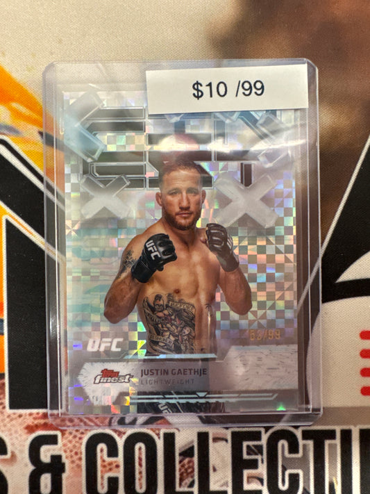 2025 Topps Finest UFC Justin Gaethje Teal Hyper Refractor /99